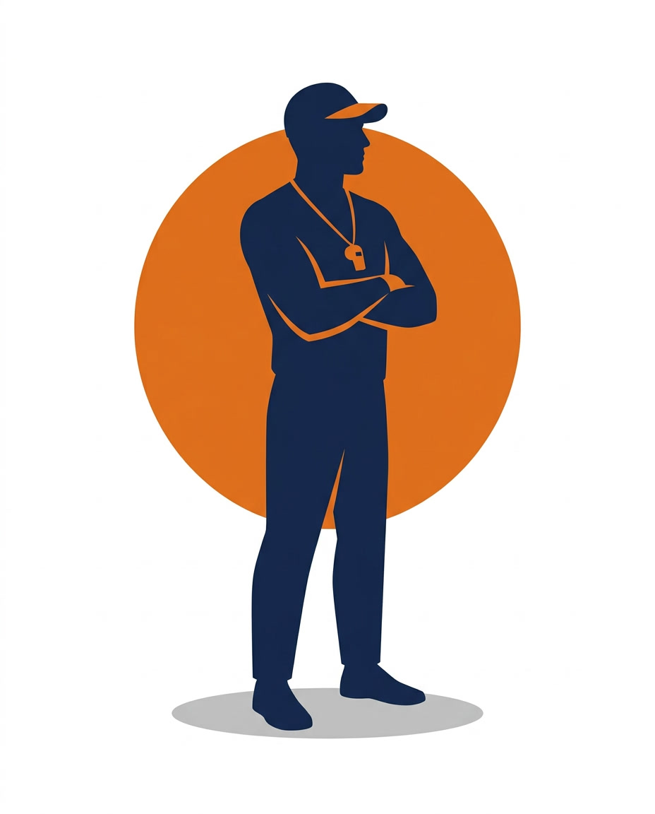 flat vector illustration of a coach silhouette